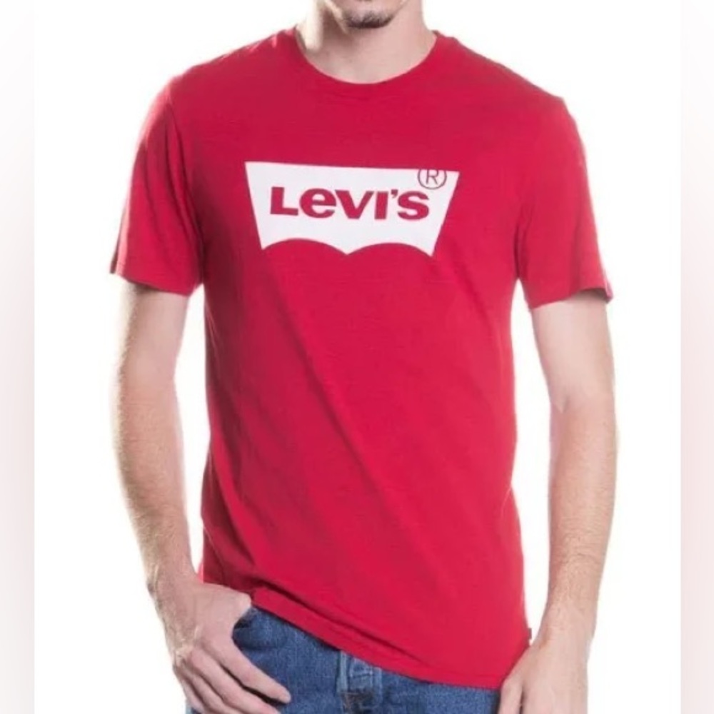 NWT Levi’s Men’s LOGO Short Sleeve Cotton Red Graphic T Shirt X Large XL
